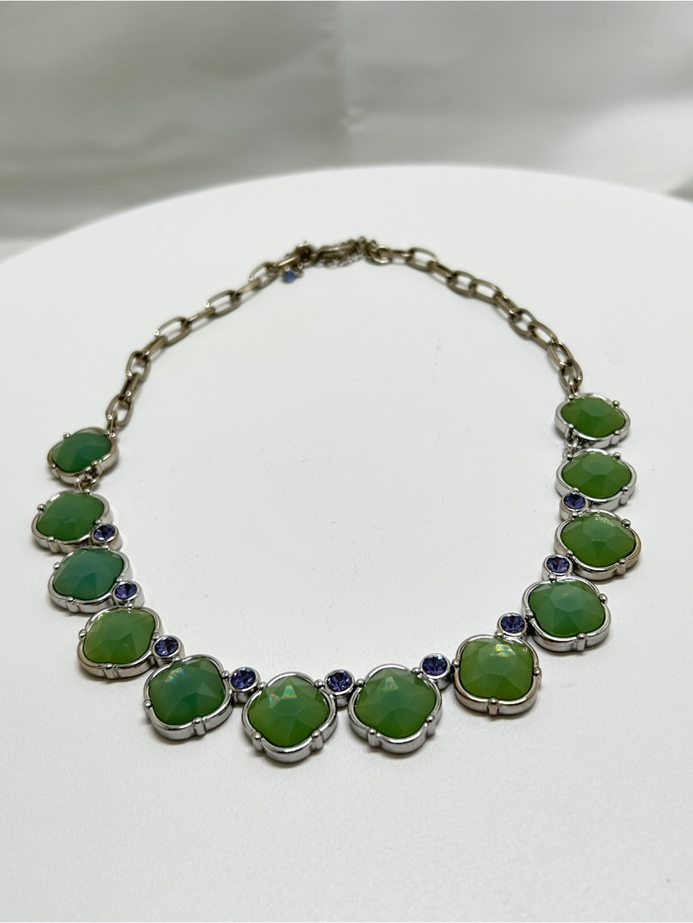 Lia Sophia, Silver, Green And Purple Short Necklace, Choker